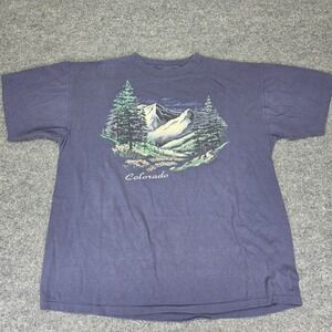 Vintage Colorado T Shirt Nature Mountain X Large Mens Single Stitch 90s USA